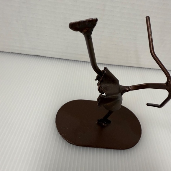 Handmade Welded Metal Figure Skater Sculpture Folk Art 6” Unique - Picture 6 of 8